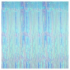 KatchOn XtraLarge Blue Iridescent Streamers - 3.2x8 Feet Blue Fringe | Mermai...