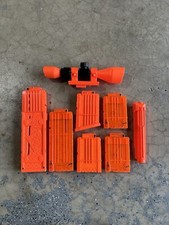 Lot of 8- NERF Dart Gun 18, 12, 6 Round Ammo Magazines Clips Orange  Scope