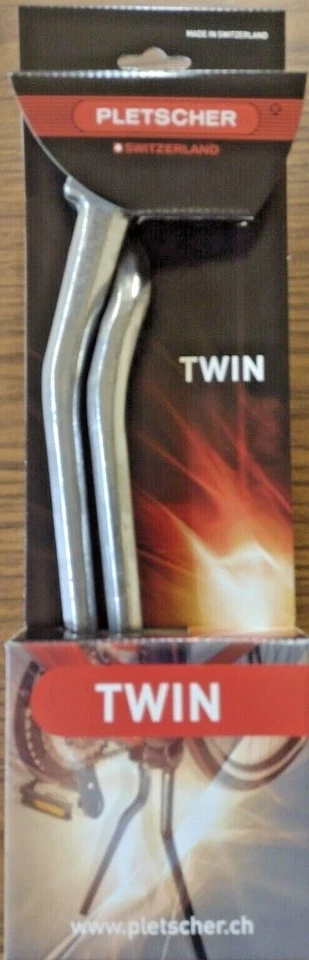 Pletscher Heavy Duty doble pata de apoyo NEGRO o PLATEADO 320mm / Opción de tapa de extremo Foto 3 de 4