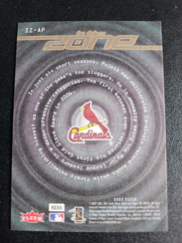 ALBERT PUJOLS 2007 FLEER IN THE ZONE INSERT #IZ-AP ST. LOUIS CARDINALS INSERT - Imagen 2 de 2