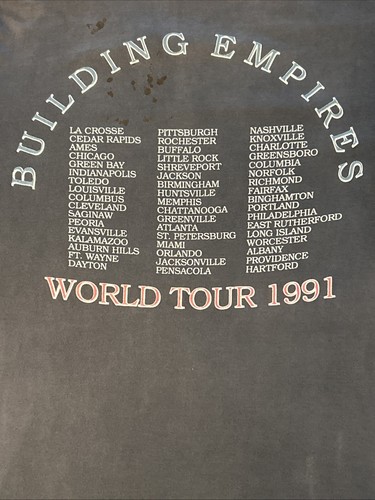 Vintage Queensryche Building Empires 1991 Concert Tour Tee Shirt Original **Read - Picture 7 of 8