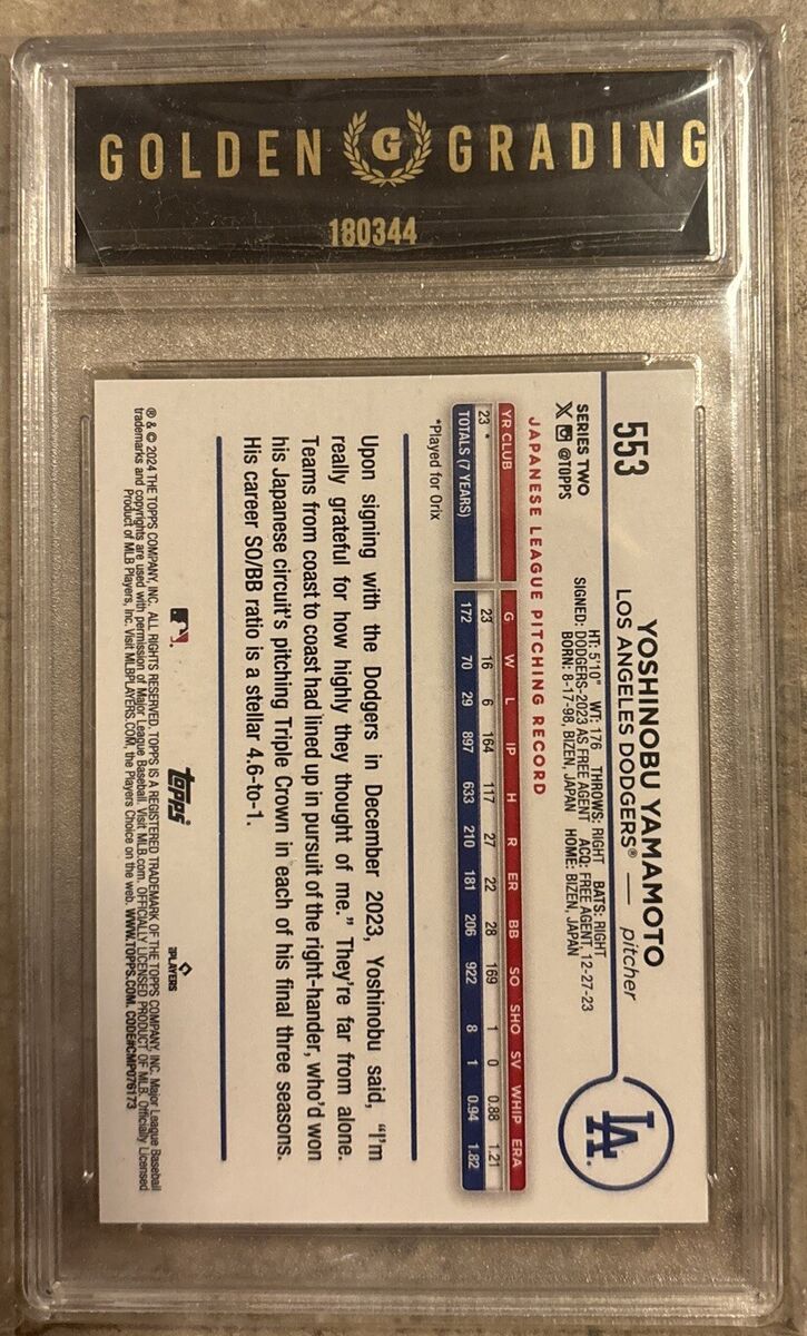 2024 Topps Series 2 - Yoshinobu Yamamoto #553 (RC) for sale 2024 Topps Series 2 - Yoshinobu Yamamoto #553 (RC) for sale