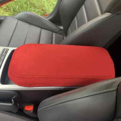 Für Kia Stinger Zentral Mittelkonsole Armlehne Überzug Abdeckung Leder Matt Rot