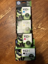 Genuine HP 932xl Black 933xl Cyan Magenta Yellow Ink Cartridges Date 2021/2023