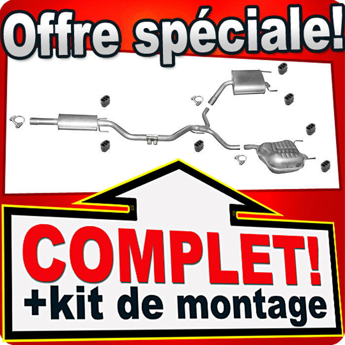 Ligne d'échappement pour Opel Vectra C 2.2 et 3.2 V6 avec silencieux arrière en acier
