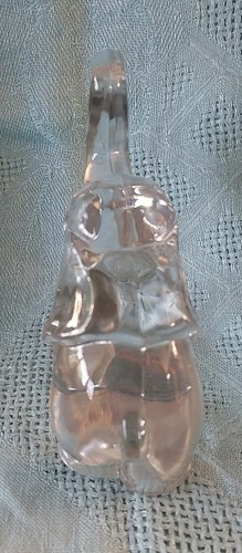 Heisey Glass Animal Crystal Clear Small Elephant, Baby Trunk Up Good Luck EDC - Picture 9 of 13