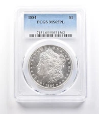 1884 Morgan Silver Dollar MS65 PL PCGS *2646