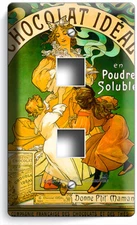VINTAGE FRENCH POSTER CHOCOLATE AD LIGHT SWITCH OUTLET WALL PLATE ROOM ART DECOR