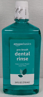 Amazon Basics -Pre-Brush - Dental Rinse - Green Mint Flavor - 24 oz - exp: 06/27