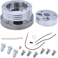 5 & 6 Hole Steering Wheel Polished Hub Adapter Flaming River, Ididit, GM, Chevy