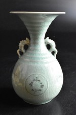 陶瓷绿色花瓶韩国古董| eBay