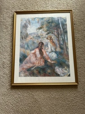 Pierre-Auguste Renoir Framed Two Women Art Print Impressionist Gold Frame