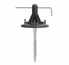 10" Solar Lamp Post Install Kit EZ-Anchor In-Ground Auger w/ Level Tool Black