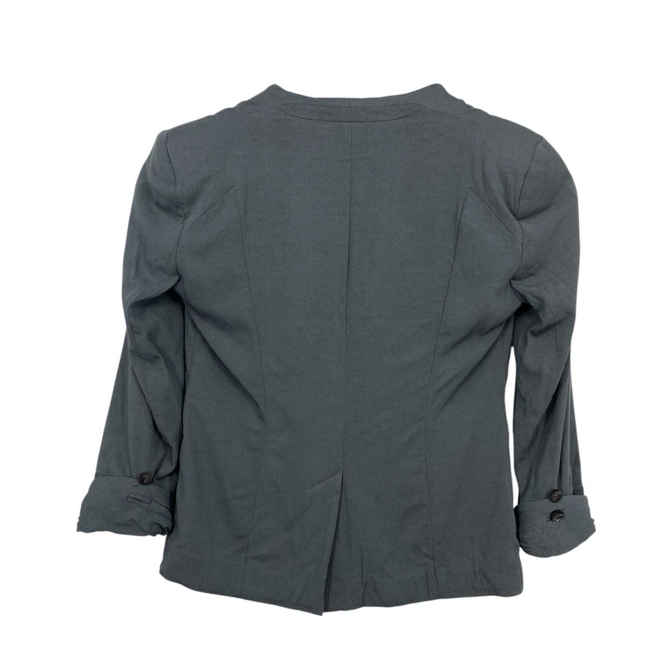 Blazer de crepé Helmut Lang gris manga enrollable talla 0 ropa de trabajo minimalista Foto 2 de 4
