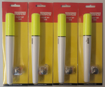 4 x Tronixpro Extra Large Meer Hecht Angeln Komplett Sliding Float Kits 56g 22cm