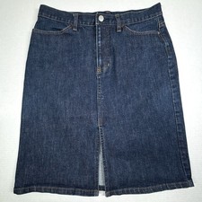 VTG Gap Denim Jean Skirt Womens 8 Front Slit Y2K Preppy Cowgirl Dark Retro EUC
