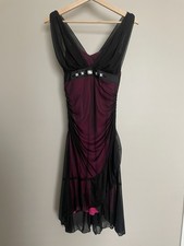 NWT VTG Y2K Grunge Laura black and pink mesh dress