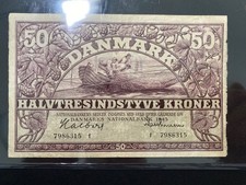 DENMARK 1945 50 kr. mid VF Halberg KM 38c Excellent eye appeal front SCARCE type