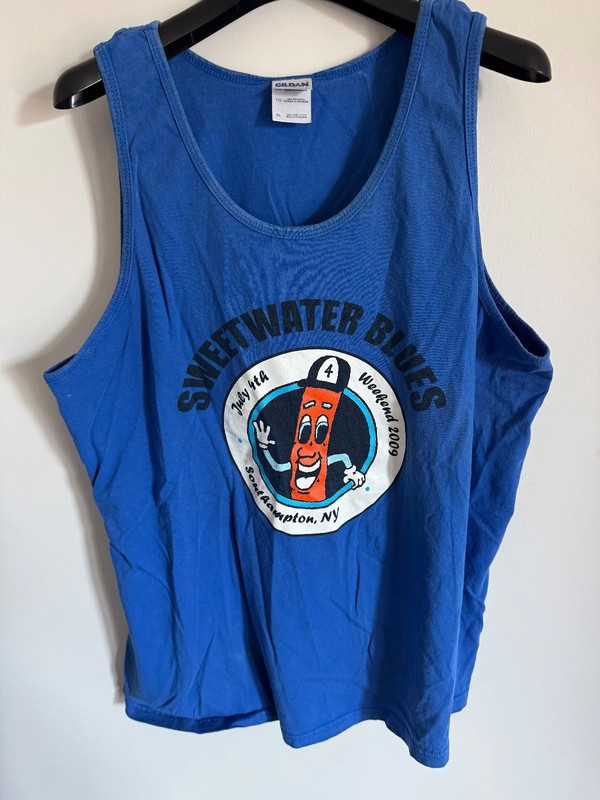Vintage Sweetwater Blues 2009 Tank Top Gildan Unisex XL Blue July 4th Beer