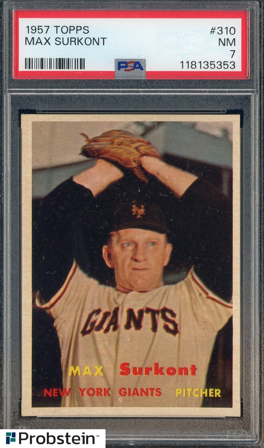 1957 Topps #310 Max Surkont New York Giants PSA 7 NM