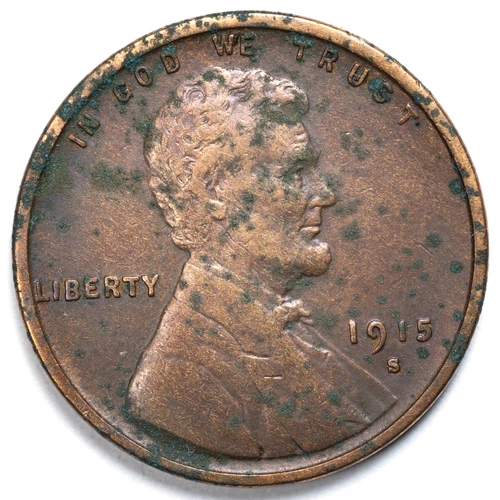 1915-S Lincoln Wheat Penny Extremely Fine (XF) Damaged
