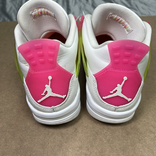 Jordan 4 Retro White GS Lemon Pink Venom Youth Size 7Y Shoe CV7808-100 Sneaker - Picture 6 of 11