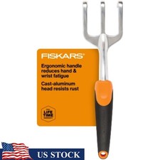 Heavy Duty Hand Cultivator Ergonomic Aluminum Tines Gardening Weeding Aerating