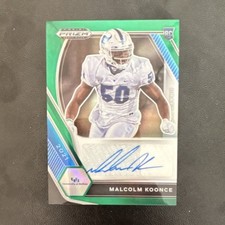 2021 Panini Prizm Draft Malcolm Koonce DPA-MAL Green Prizm Rookie Auto Buffalo