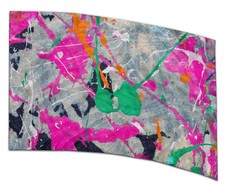 COLOR GUARD FLAGS VIBRANT CHAOS SILKS - NEW - 36" x 54" Standard Curved