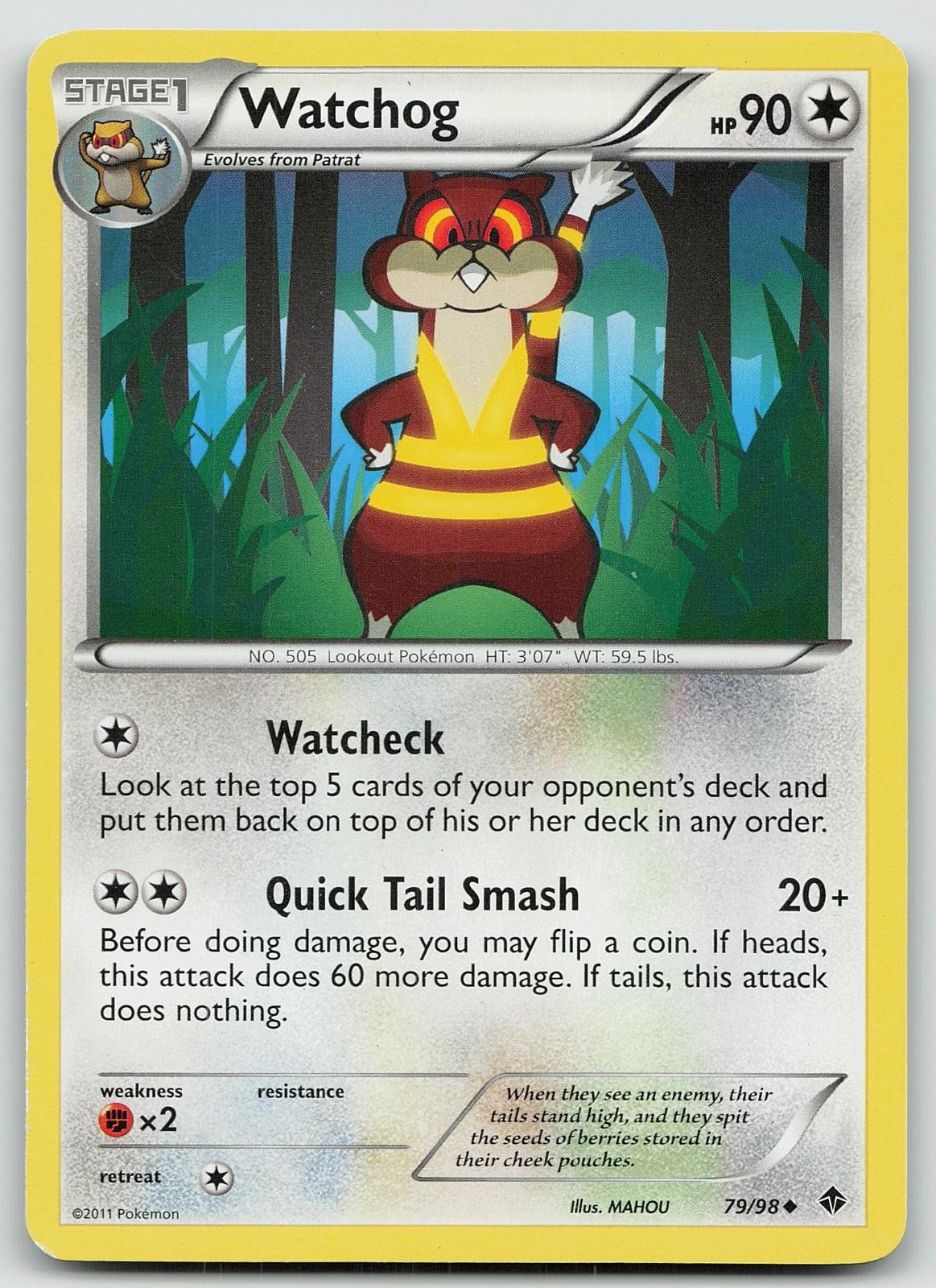 Pokemon Watchog 79/98 Emerging Powers Uncommon LP