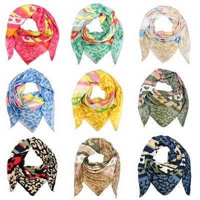 XL Dreieck Strickschal Herz Frühling Schal Baumwolle Italy Sommer Tuch Love Leo