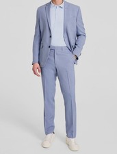 Kenneth Cole Reaction Men's Blue Slim-Fit 2-PC Jacket Pants Suit Size 46R-40W