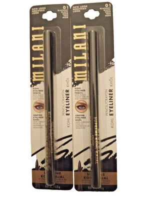 2x Milani Supreme Kohl Kajal Crayon Eyeliner #01 Blackest Black -   (KJ) A103