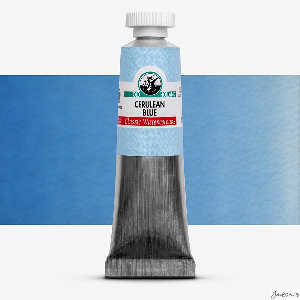 Old Holland Classic Watercolour Paint Tube 18ml Cerulean Blue For Landscapes