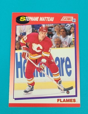1991-92 Score Canadian #242 Stephane Matteau Calgary Flames HOCKEY Card 4B