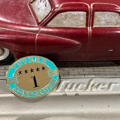 Reproduction TURQUOISE Tucker Corporation Employee Badge 1948 Car Preston Tucker