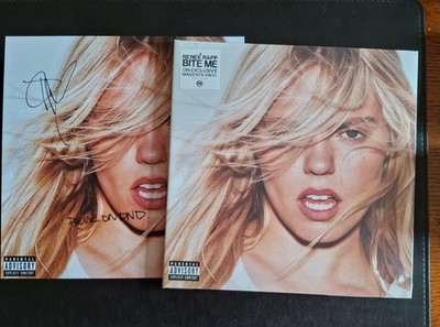 RENEE RAPP BITE ME LP & SIGNED /AUTOGRAPH 12'' ART CARD & HER HANDWRITTEN LYRICS