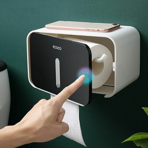 Toilet Shelf Wall Mount Waterproof Tissue Paper Holder Roll Holder Storage Box - Picture 5 of 9