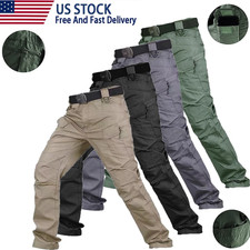 Tactical Men's Cargo Pants Waterproof Work Pants Outdoor Hiking Combat Trousers