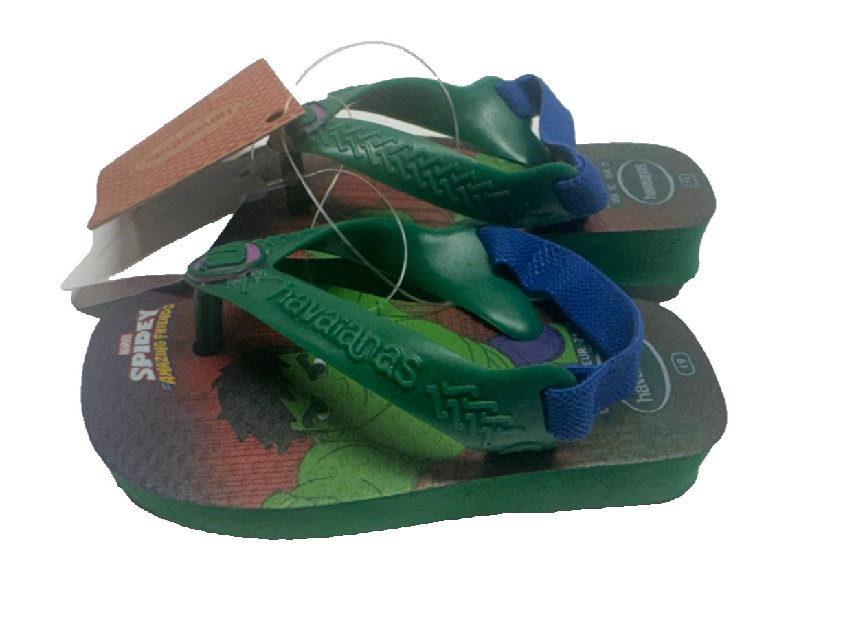 Havaianas Marvel Kids Sandals Green EU 21 UK 4.5 Flip Flops