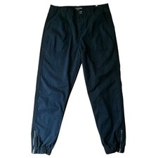 Banana Republic Authentic Chino Zippered Ankle Black Utility Joggers 6