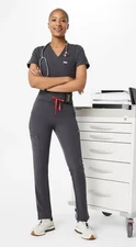 New Figs High Waisted Yola Scrubs Bottoms XS xsp petite NWT Charcoal Womens Pant