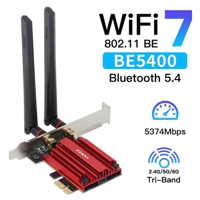 PCIe WiFi 7 Adapter for Desktop MT7925 BE5400 Tri-Band Wireless Card Bluetooth