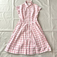 ELIZA J Pink & white Gingham Dress  Retro Pin-Up 50s Style Size 4 Pockets Used