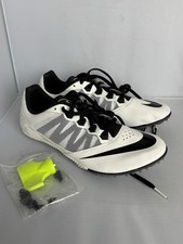 Nike Rival S 616313-170 Athletic Running Spikes White Black US 9