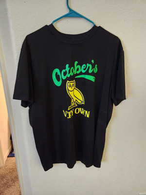 OVO Black Shirt Green/Yellow Bird XL