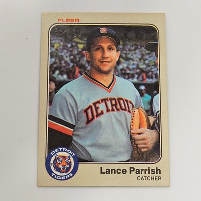 #ad Lance Parrish Detroit Tigers 1983 Fleer #337 Baseball Card $1.50