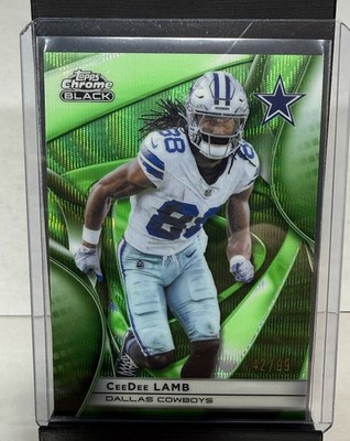 2025 Topps Chrome Black CeeDee Lamb Green Refractor SP 86/99