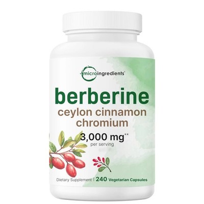 Ingredients Berberine 240 Veggie Capsules   Heart & Immune Support