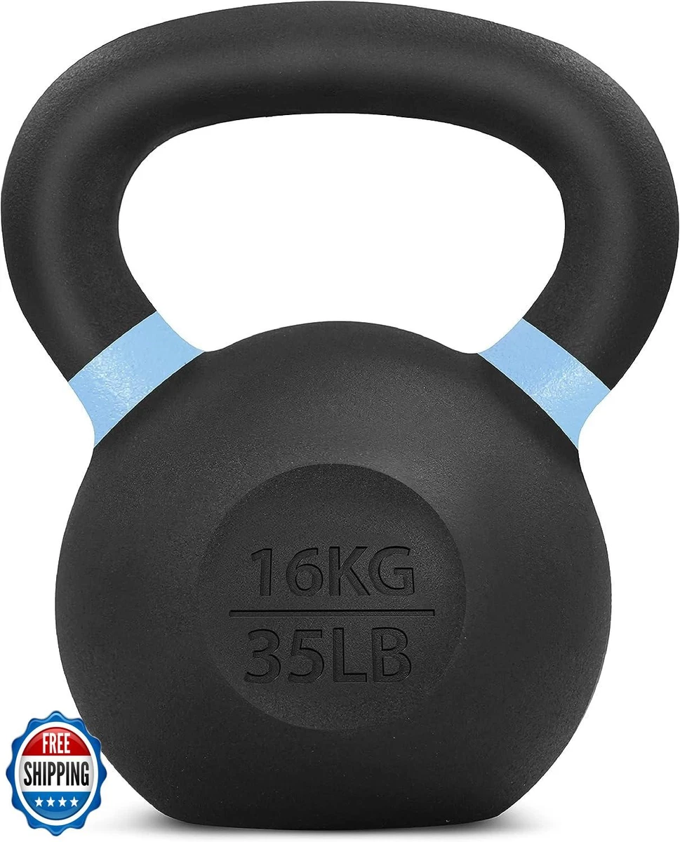 Yes4All Kettlebell Sets Vinyl Coated, Weights Set Great Kettlebells Combo For Full Body Workout Strength Training Exercise Gym Equipment Blue 15 25 Lbs